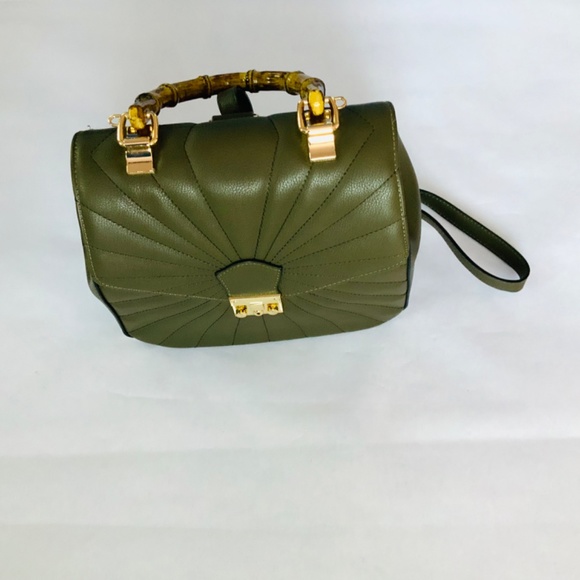 Quilted Convertible Backpack/Crossbody Bag with Bamboo Handle main image 5